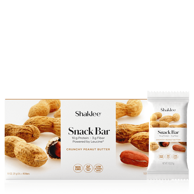 Shaklee 180 Snack Bar Crunchy Peanut Butter, box 