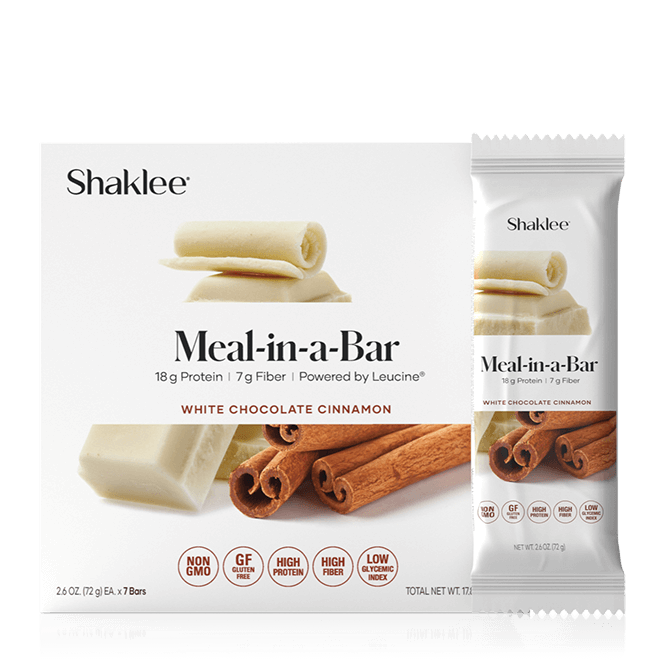 Shaklee 180® Meal-in-a-Bar, White Chocolate Cinnamon, 7 per box