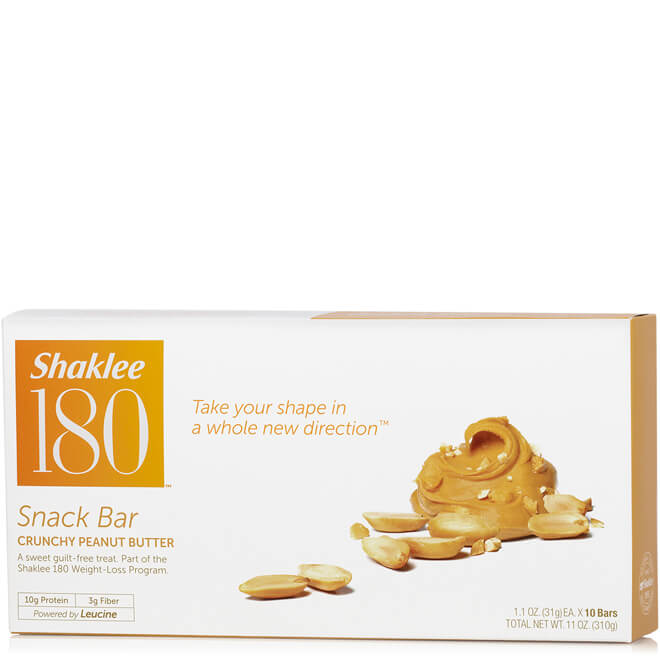 Shaklee 180 Snack Bar Crunchy Peanut Butter, box 
